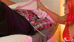 hey, why does this pervert stepdaughter secretly suck stepdaddy's cock so deep every night?