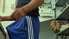 young mexican masturbates in grocery store