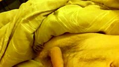 bedroom scene hints at big cock wanking to cumshot