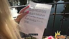 petite lola shines with small tits rides monster cock in public outdoor pov blowjob reality scene