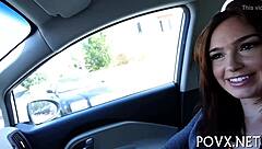 Naked teen angel enjoys being drilled in POV couple scene.