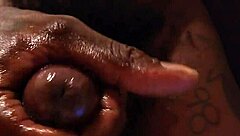 Hallelujah Johnson masturbates hairy bbc close up!