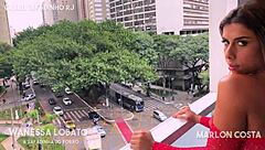 Champagne on BIG ASS of NAUGHTY GIRLFRIEND, MADE her DRINK CUM in GLASS