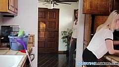 Classy couple enjoys intimate lesbian moment together