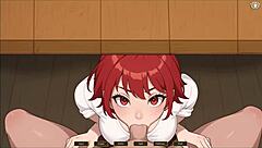 Hot Forge Hentai: Risky Blowjob Under Table!