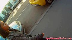 Eurobabe gets banged doggystyle on spycam.