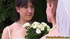 Aussie bridal orgy with wild licking and fingering outdoors