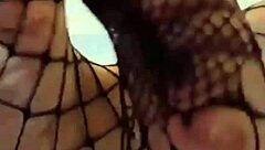 Cumming on brunette's feet