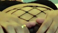 Cumming on brunette's feet