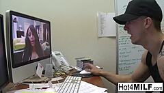 big titted brunette sucks and fucks til she gets cum