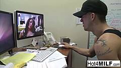 big titted brunette sucks and fucks til she gets cum