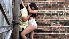 Slutty teen 18+ Latina blows in public spot