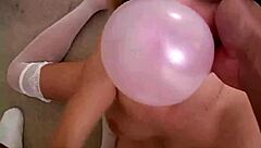 Does this pov blowjob slut blow bubble gum?