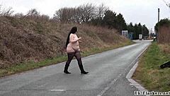 Wow, check out fat amateur Emma flashing nude outdoors!