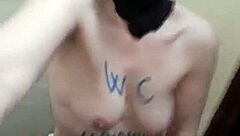 French slave in solo BDSM session today