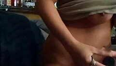 mandeezy4u2, brunette wife, toys herself with various items in amateur setting