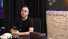 Slut gives blowjob after condom talk in sheer red lingerie