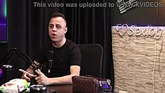 Slut gives blowjob after condom talk in sheer red lingerie