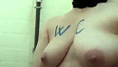 French slave in solo BDSM session today