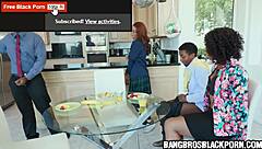 Kinky black family dinner turns into monster cock sex