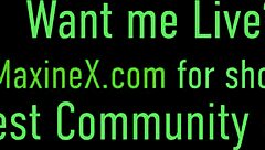 maxine x feels ecstatic using her feet for footjob in lingerie.