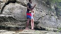 I saw bigdaddykj interracial couple having fun on a hike