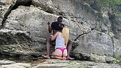 I saw bigdaddykj interracial couple having fun on a hike
