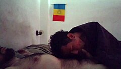 Morning blowjob to hairy gay guy in bed