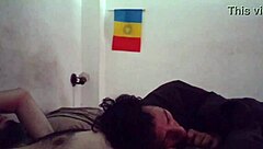 Morning blowjob to hairy gay guy in bed