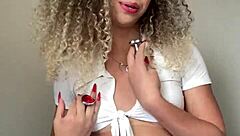 the hot blonde plays with her ass and sends to neighbor