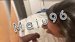 Skinny girl jerks off the Canadian guy's cock