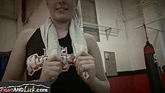 Sapphic babes start with wrestling, then dive into pussylicking action