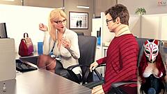 Jessica Oneil shows big tits in see-through lingerie