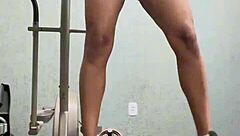 brave woman shows courage in the gym