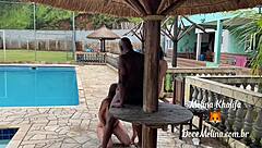 Mel Khalifa Fills Face and Fucks Couple in Crazy Creampie Scene