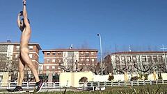 Public nudist compilation with handjobs outdoor