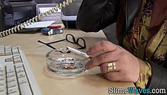 euro woman masturbates subtly