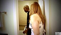 Blonde teases in shower with deepthroat