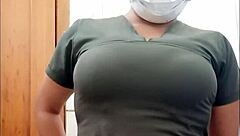 real homemade interracial, brunette dances naked for boss, nurse friend follows 😏