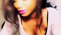 Ebony teen deepthroats in shorts dancing