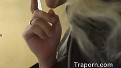 blonde girl enjoys public sucking activities