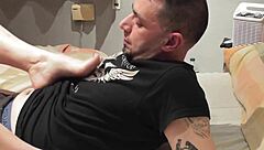 Wife Masturbates With Feet Fetish Orgasm Solo