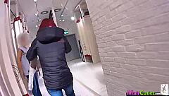 Amateur redhead sucks and fucks for free shopping at mall 😏