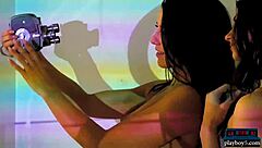 PORTUGUESE AND CANADIAN BRUNETTES ENGAGE IN INTENSE LESBIAN SEX WITH BIG ASSES