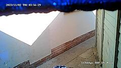 blonde bent over in mcdonalds delivery area cctv