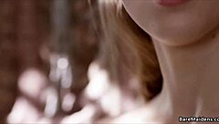 Medieval maid Alyce gropes her tits and touches pussy