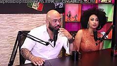 Gorgeous redhead Amanda gives blowjob to black stud Delicia