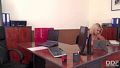 threesome action at the office with minnie manga and lana