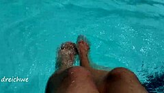 Young feet fetish in the pool!
