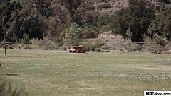 Busty Ex-Cheerleader Jane Wilde Stalks New Captain Gabbie Carter for Lesbian Seduction